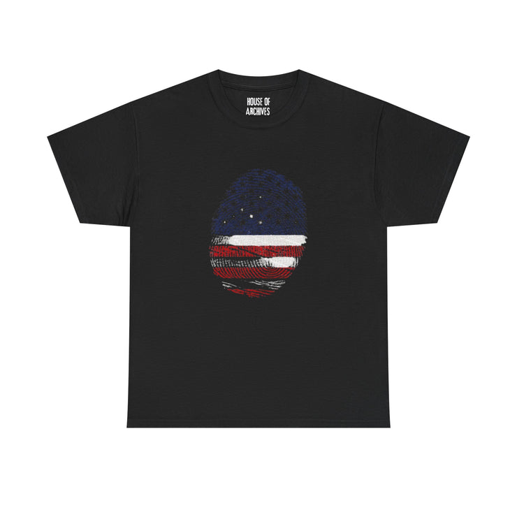 USA Fingerprint Graphic T-Shirt