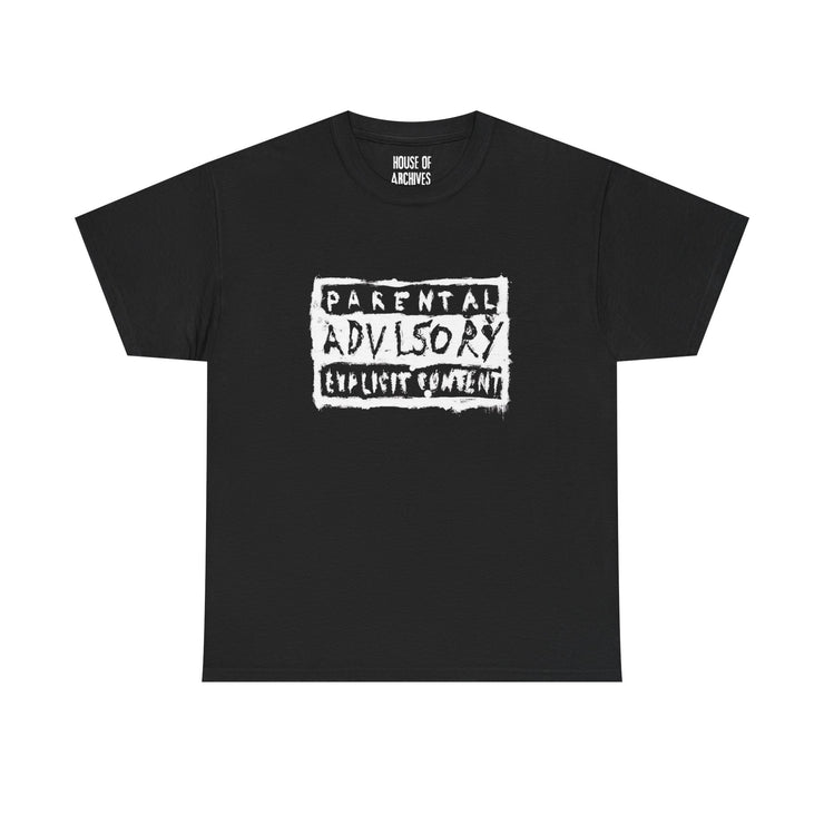 Distorted Parental Advisory Graphic T-Shirt